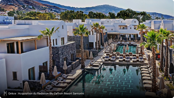 EXTENDAM annonce l’acquisition, via une PME hôtelière, des murs et du fonds de commerce du Radisson Blu Zaffron Resort Santorini, établissement resort 5 étoiles de 103 chambres situé sur l’île de Santorin, en Grèce. Cette acquisition est réalisée aux côtés de Redcliffe Capital, société d’investissement indépendante spécialisée dans l’hôtellerie en Grèce, tandis que l’exploitation de…