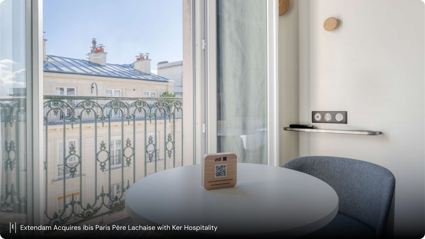 Extendam Continues Its Paris Investment Strategy with the Acquisition of ibis Paris Père Lachaise Extendam announces the acquisition of the ibis Paris Père Lachaise, a 3-star, 31-room hotel located in the 11th arrondissement of Paris, alongside Ker Hospitality. Fully renovated in 2023, the hotel enjoys a central location close to the Père Lachaise cemetery and…